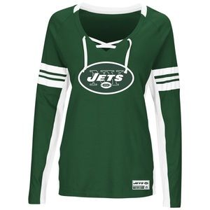 NWT Sz L New York Jets Majestic Long Sleeve Tee